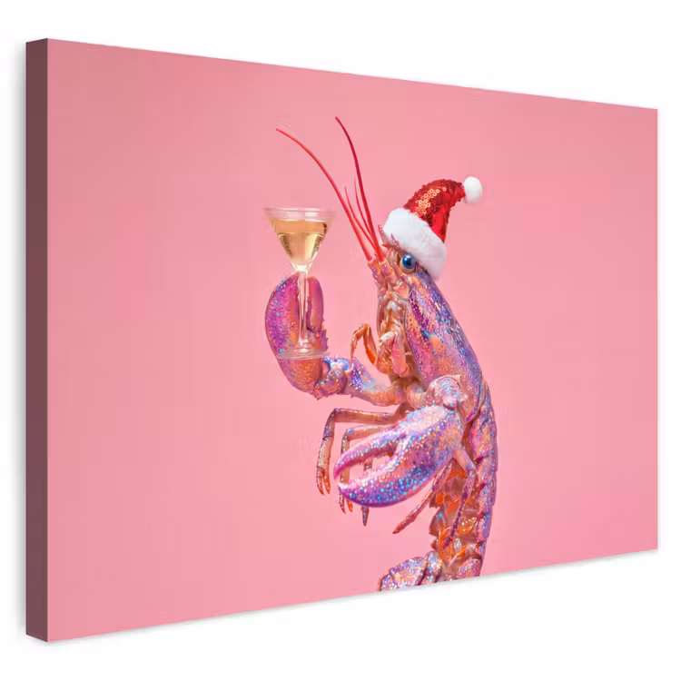 Buiten canvas - Kreeft - Kerst - Roze — 1