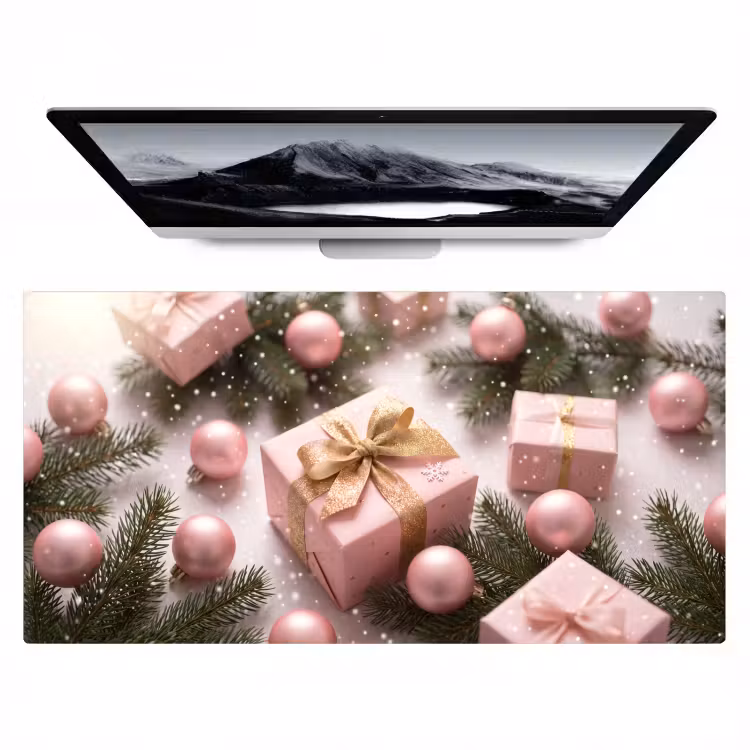 Bureau onderlegger - Cadeau - Kerst - Roze — 1