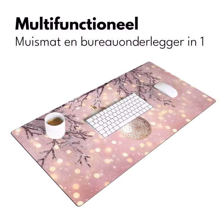 Bureau onderlegger - Kerstbal - Roze - Winter — 7
