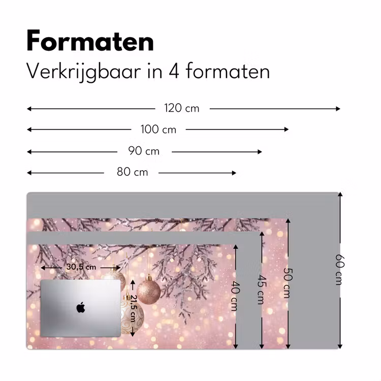 Bureau onderlegger - Kerstbal - Roze - Winter — 8