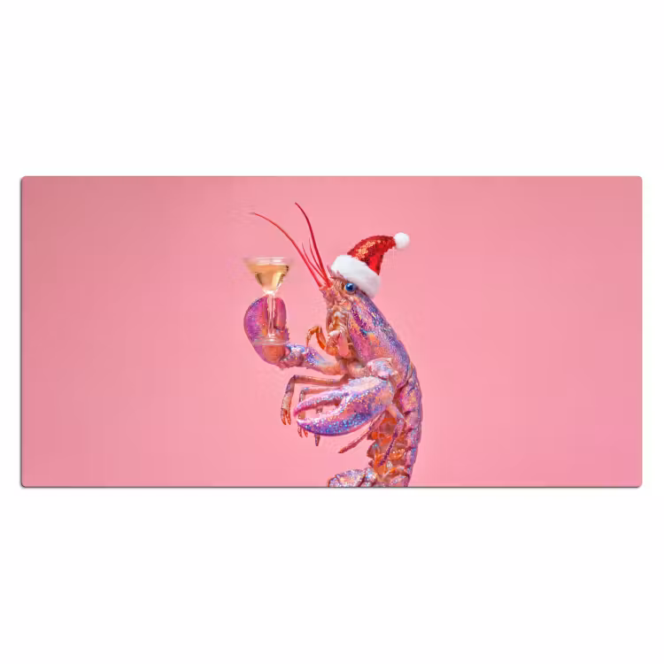 Bureau onderlegger - Kreeft - Kerst - Roze — 2
