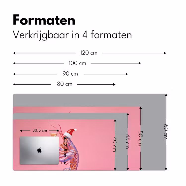 Bureau onderlegger - Kreeft - Kerst - Roze — 8