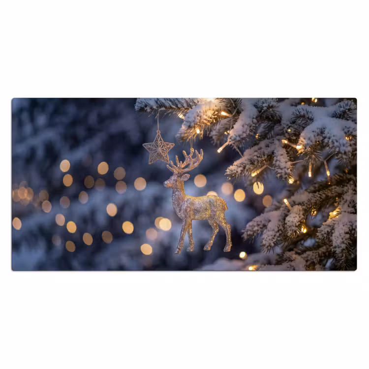 Bureau onderlegger - Rendier - Kerst - Sneeuw — 2