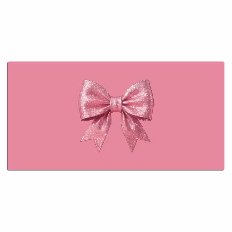 Bureau onderlegger - Roze strik - Glitter — 2