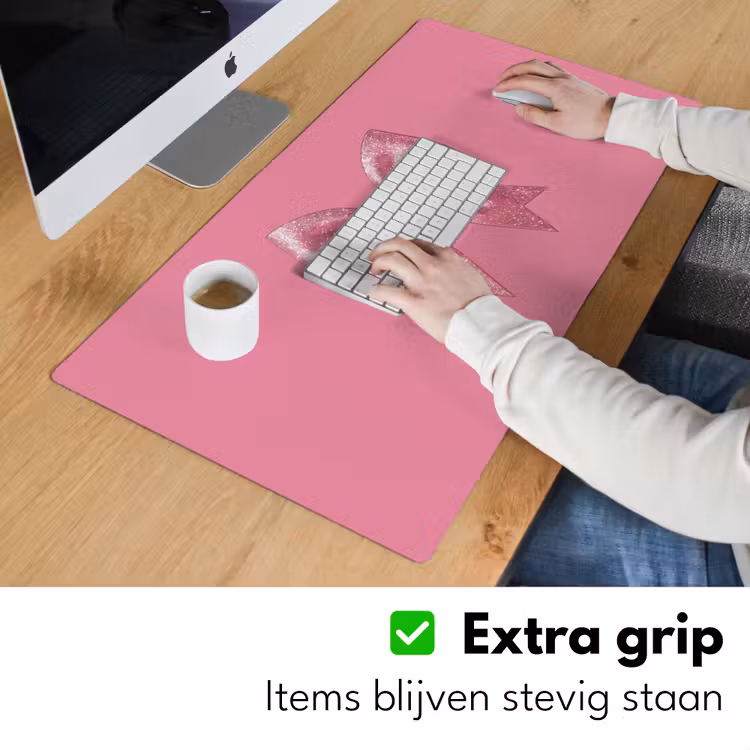 Bureau onderlegger - Roze strik - Glitter — 6