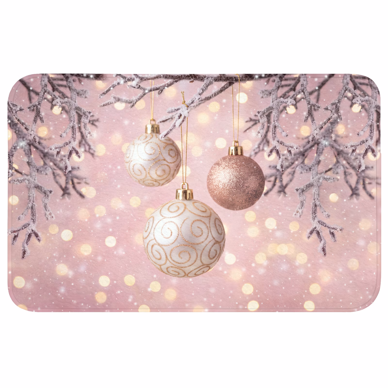 Badmat - Kerstbal - Roze - Winter — 1