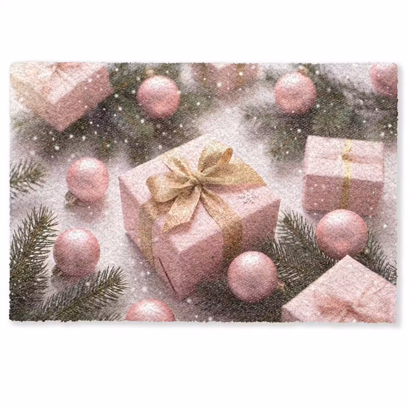 Deurmat - Cadeau - Kerst - Roze — 1