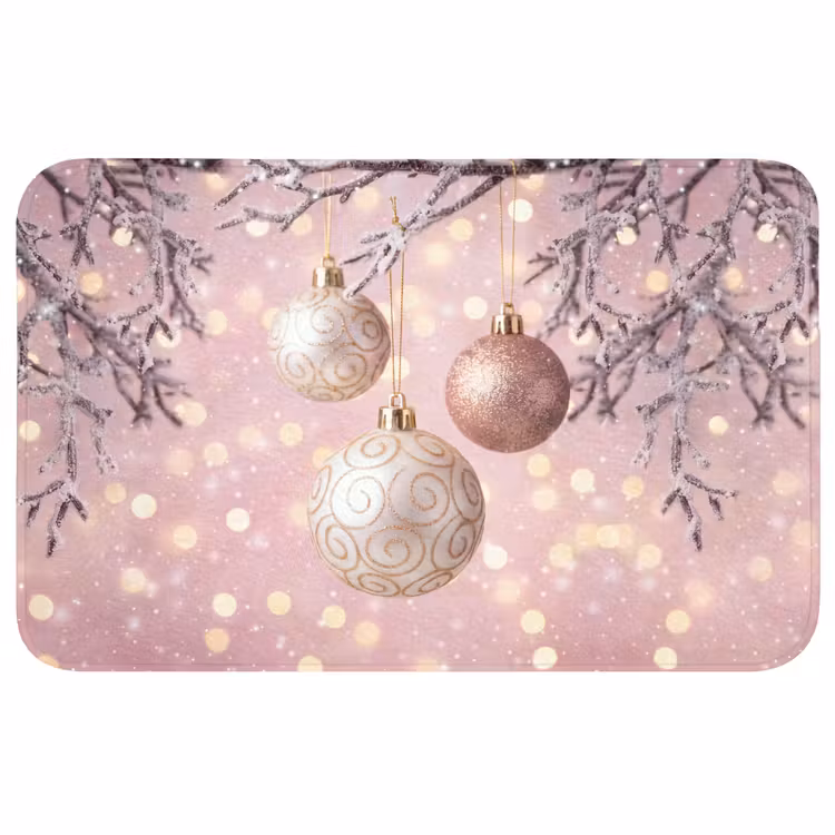 Badmat - Kerstbal - Roze - Winter — 1