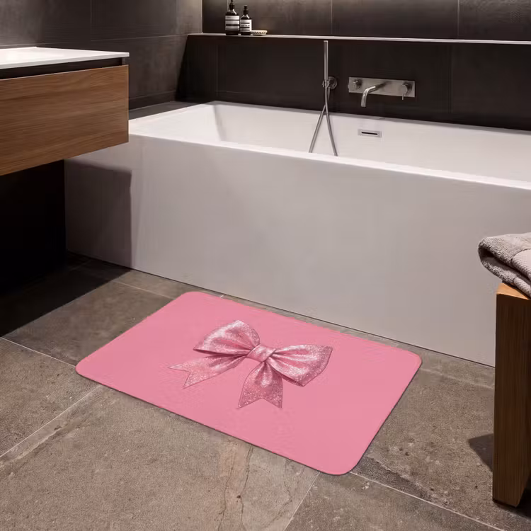 Badmat - Roze strik - Glitter — 4
