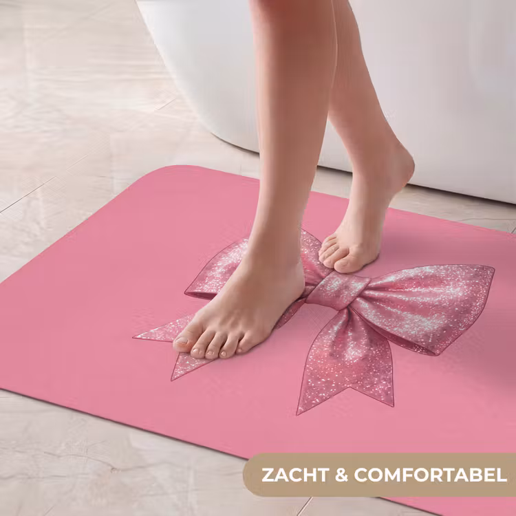 Badmat - Roze strik - Glitter — 5