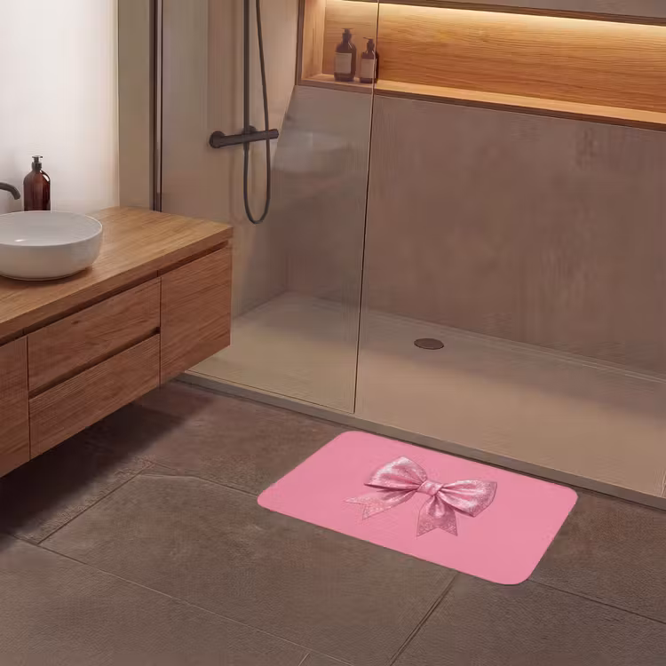 Badmat - Roze strik - Glitter — 6