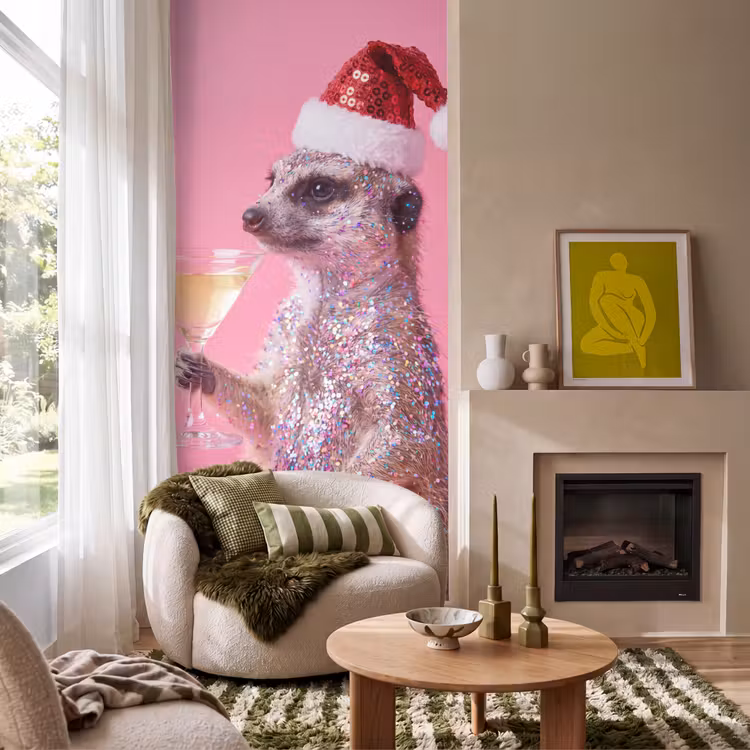 Behang - Dieren - Glitter - Feest β 1