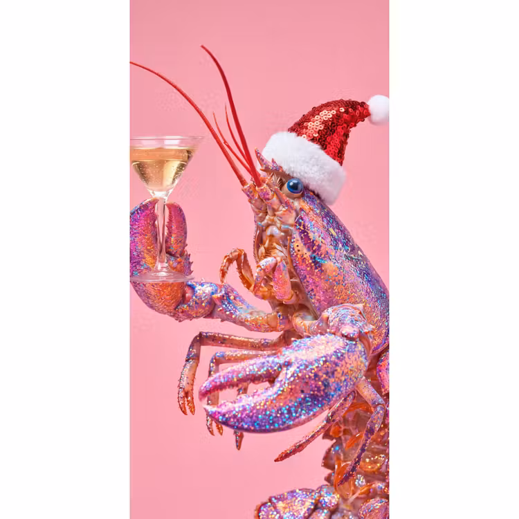 Behang - Kreeft - Kerst - Roze β 2