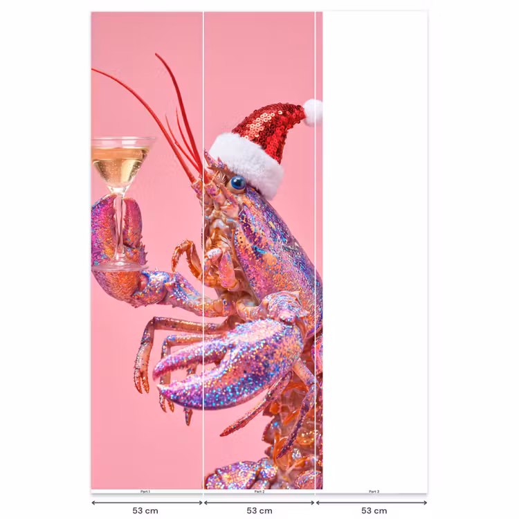Behang - Kreeft - Kerst - Roze β 6