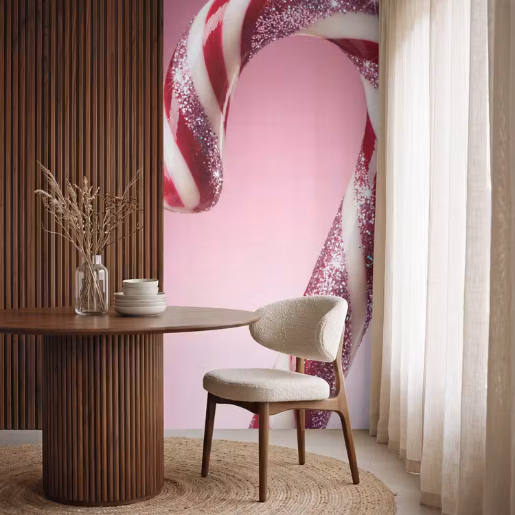 Behang - Zuurstok - Glinsterend - Roze — 4