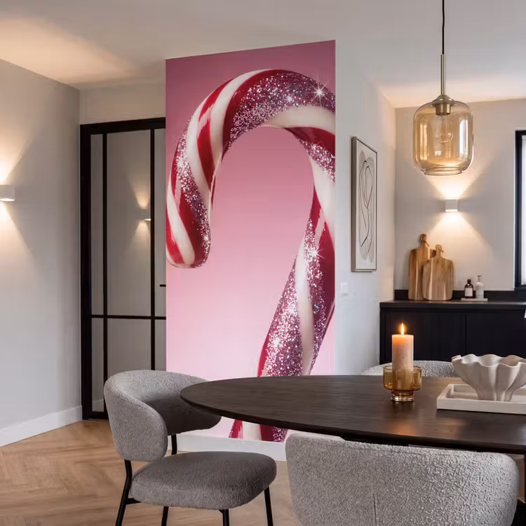 Behang - Zuurstok - Glinsterend - Roze — 5