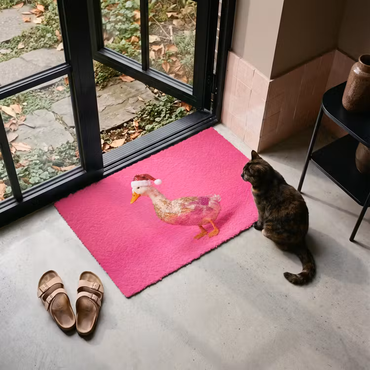 Deurmat - Vogel - Kerst - Roze — 2