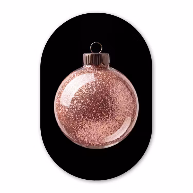 Muurovaal - Glas - Kerstbal - Roségoud - Kerst — 1