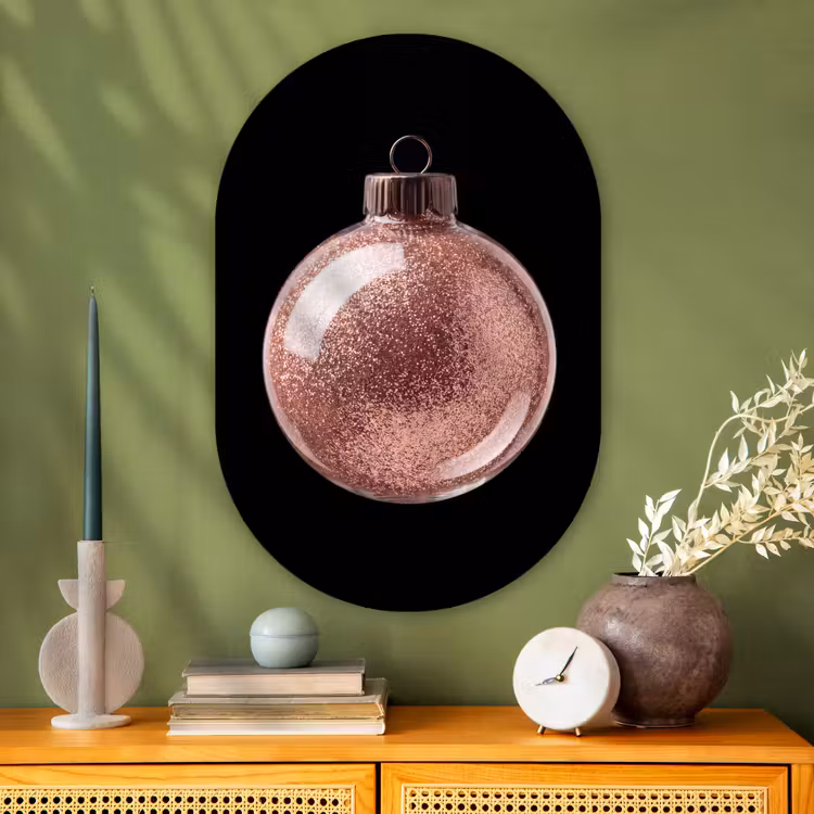 Muurovaal - Glas - Kerstbal - Roségoud - Kerst — 2