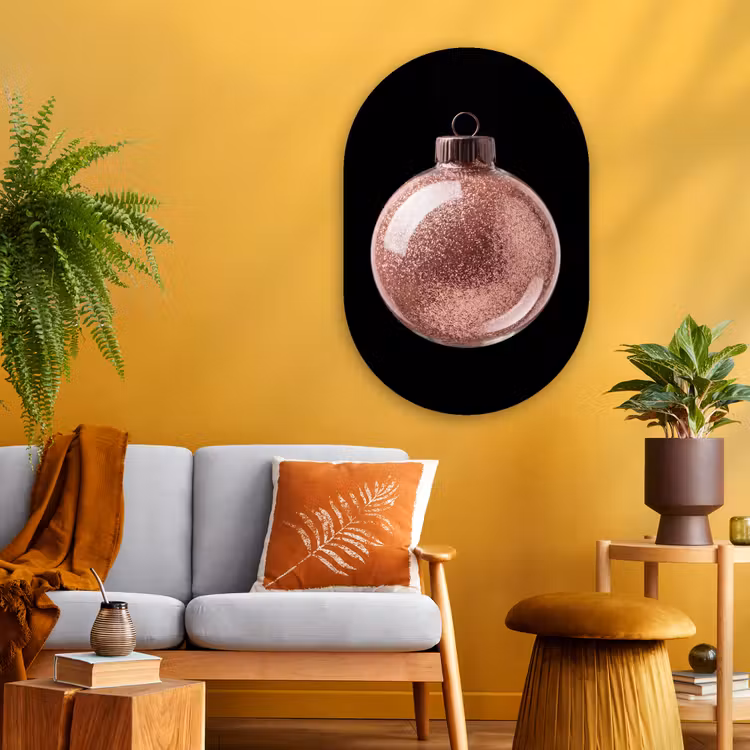 Muurovaal - Glas - Kerstbal - Roségoud - Kerst — 3