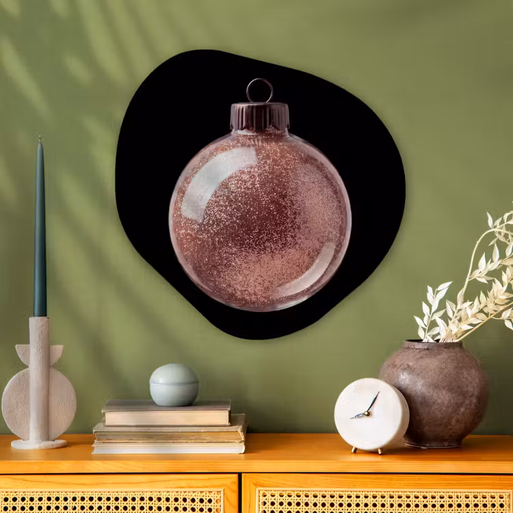 Organisch schilderij - Glas - Kerstbal - Roségoud - Kerst — 2