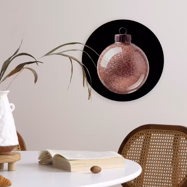 Wandcirkel - Glas - Kerstbal - Roségoud - Kerst — 4