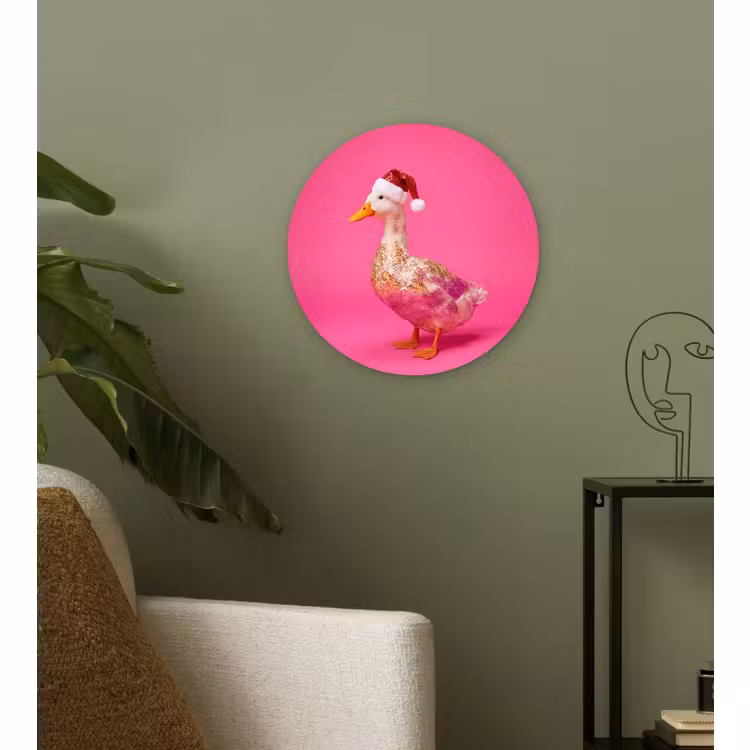 Wandcirkel - Glas - Vogel - Kerst - Roze — 3