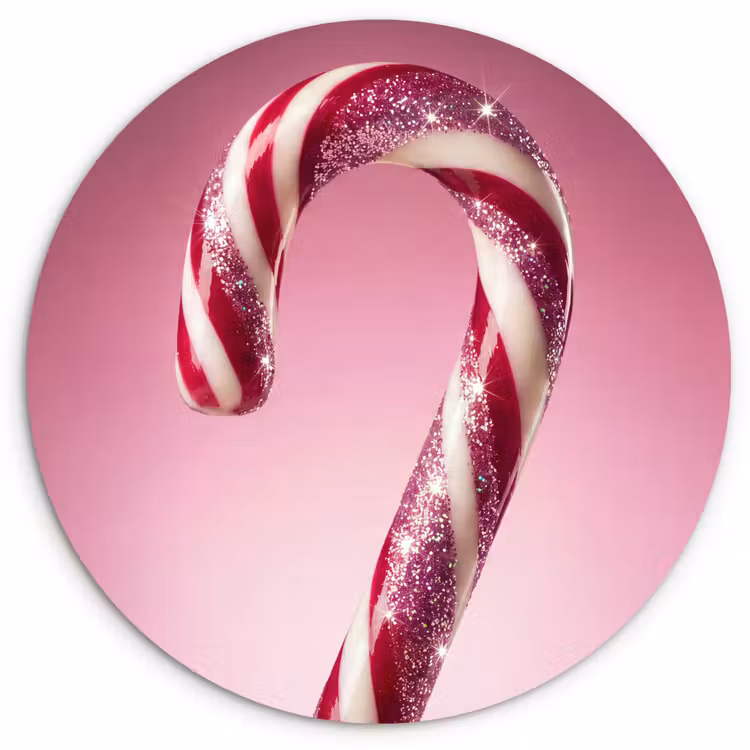 Wandcirkel - Glas - Zuurstok - Glinsterend - Roze — 1