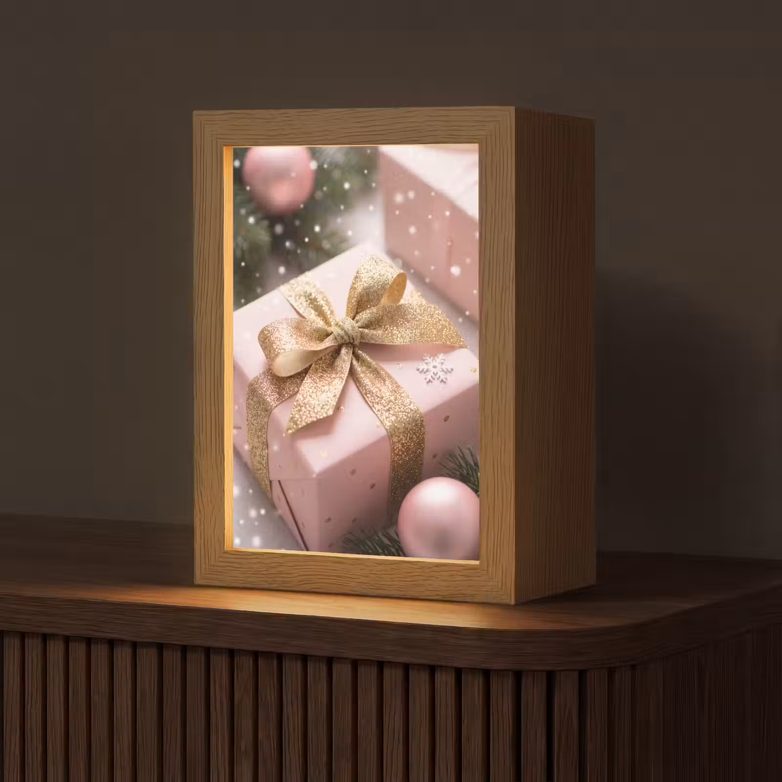 Gepersonaliseerde Lightbox - Cadeau - Kerst - Roze — 1