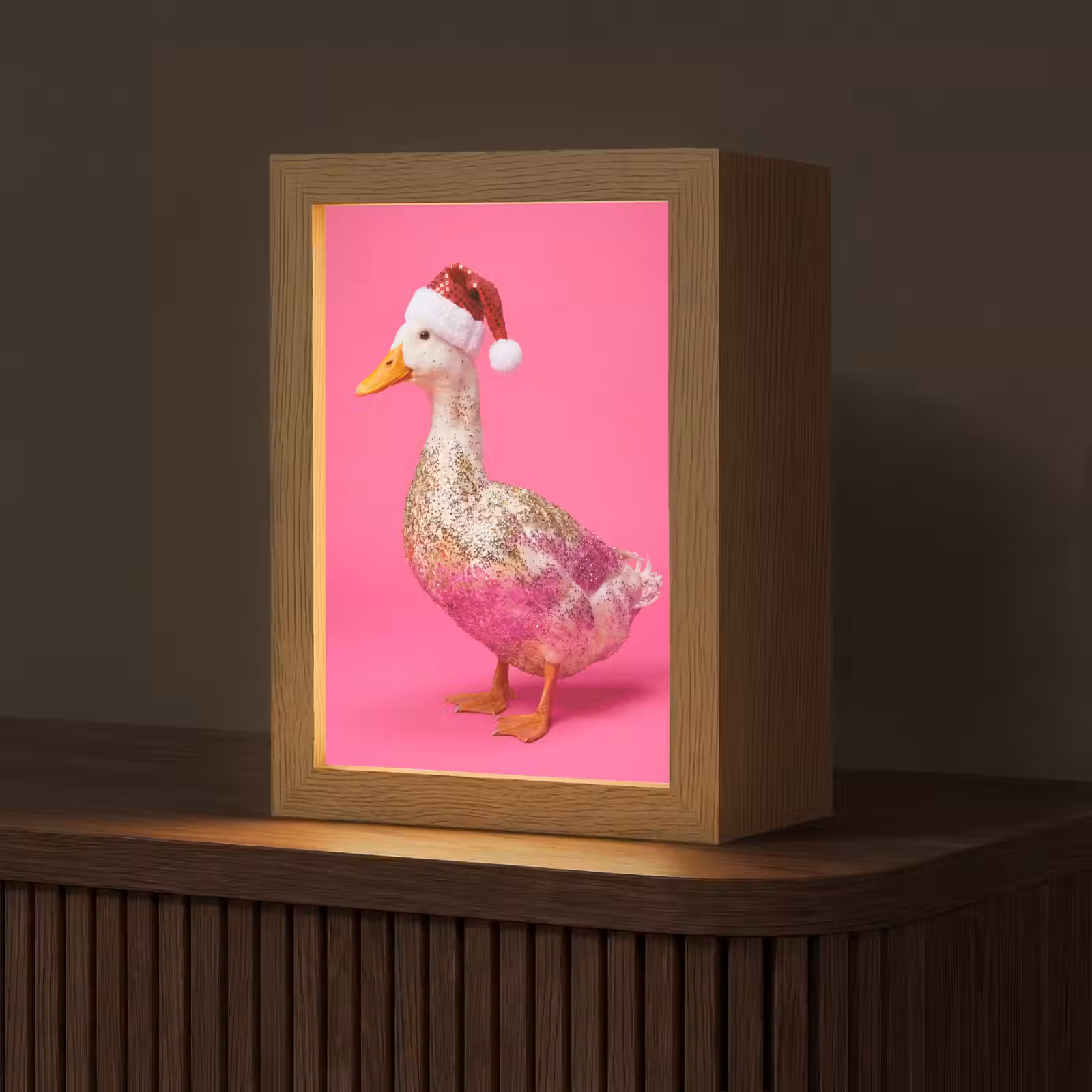 Gepersonaliseerde Lightbox - Vogel - Kerst - Roze — 1