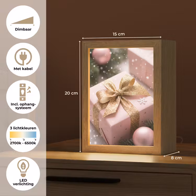 Gepersonaliseerde Lightbox - Cadeau - Kerst - Roze — 7