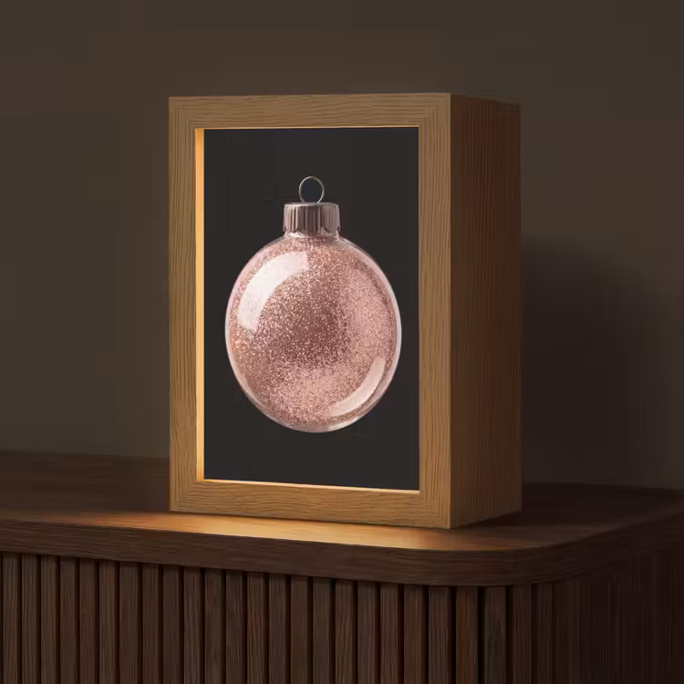 Gepersonaliseerde Lightbox - Kerstbal - Roségoud - Kerst — 1