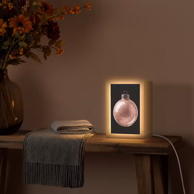 Gepersonaliseerde Lightbox - Kerstbal - Roségoud - Kerst — 3