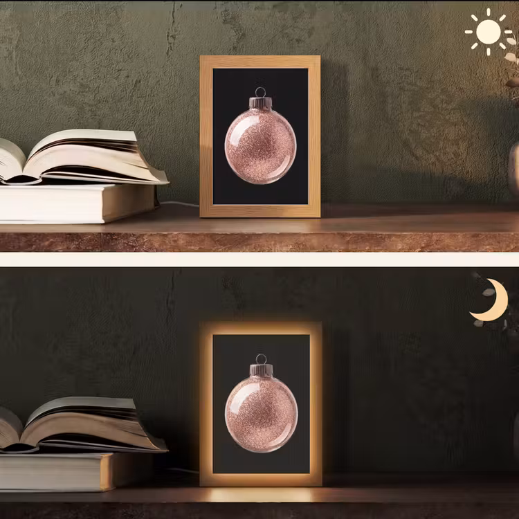 Gepersonaliseerde Lightbox - Kerstbal - Roségoud - Kerst — 5