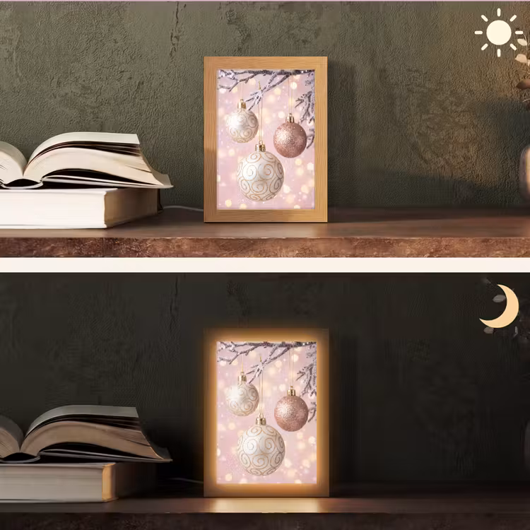 Gepersonaliseerde Lightbox - Kerstbal - Roze - Winter — 5