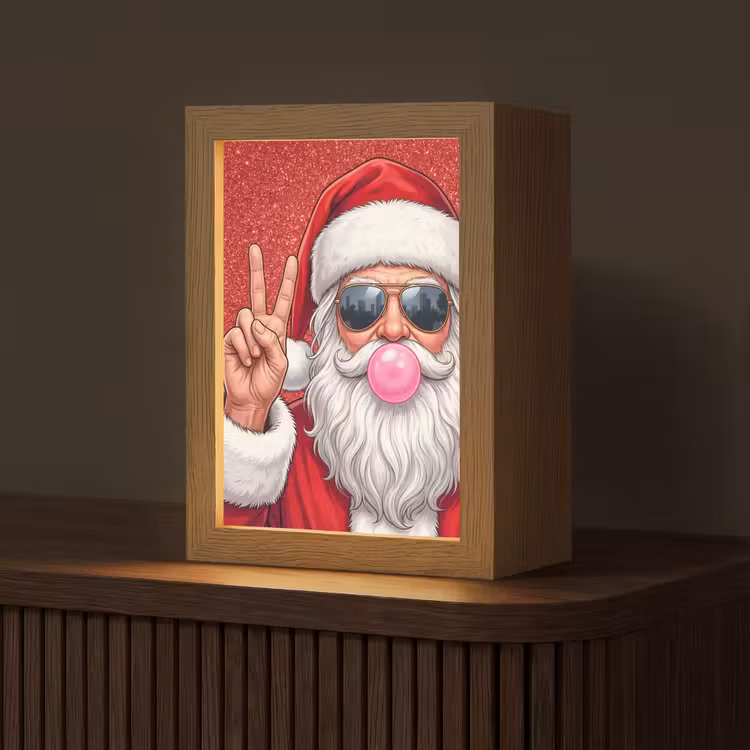 Gepersonaliseerde Lightbox - Kerstman - Zonnebril - Kerst — 1