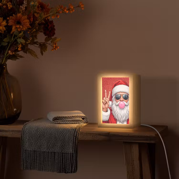 Gepersonaliseerde Lightbox - Kerstman - Zonnebril - Kerst — 3