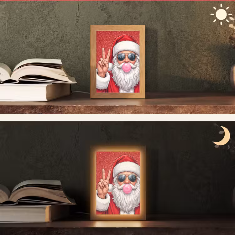 Gepersonaliseerde Lightbox - Kerstman - Zonnebril - Kerst — 5