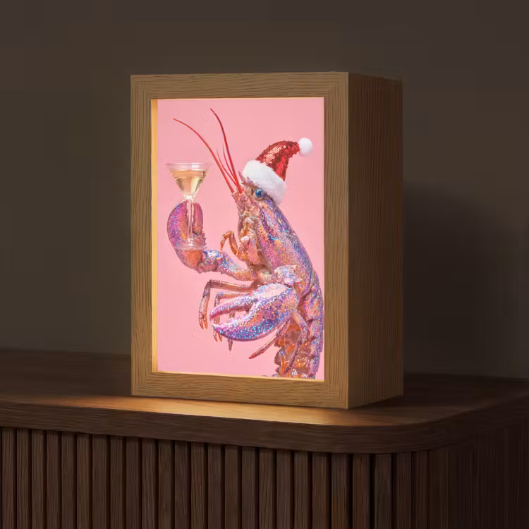 Gepersonaliseerde Lightbox - Kreeft - Kerst - Roze — 1