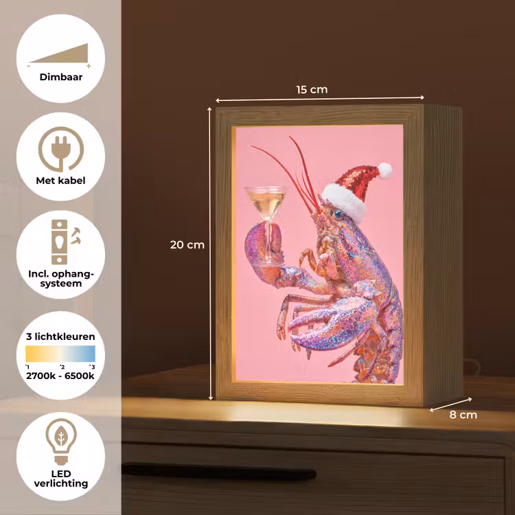 Gepersonaliseerde Lightbox - Kreeft - Kerst - Roze — 7
