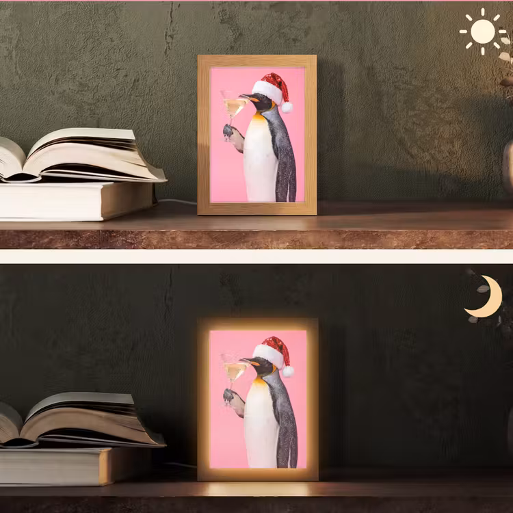 Gepersonaliseerde Lightbox - Pinguïn - Kerst - Feest — 5