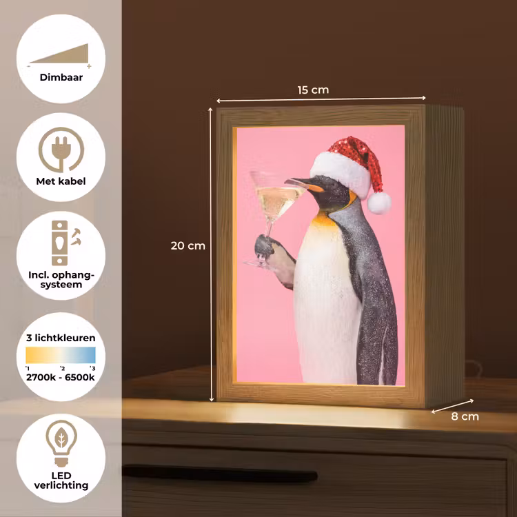 Gepersonaliseerde Lightbox - Pinguïn - Kerst - Feest — 7