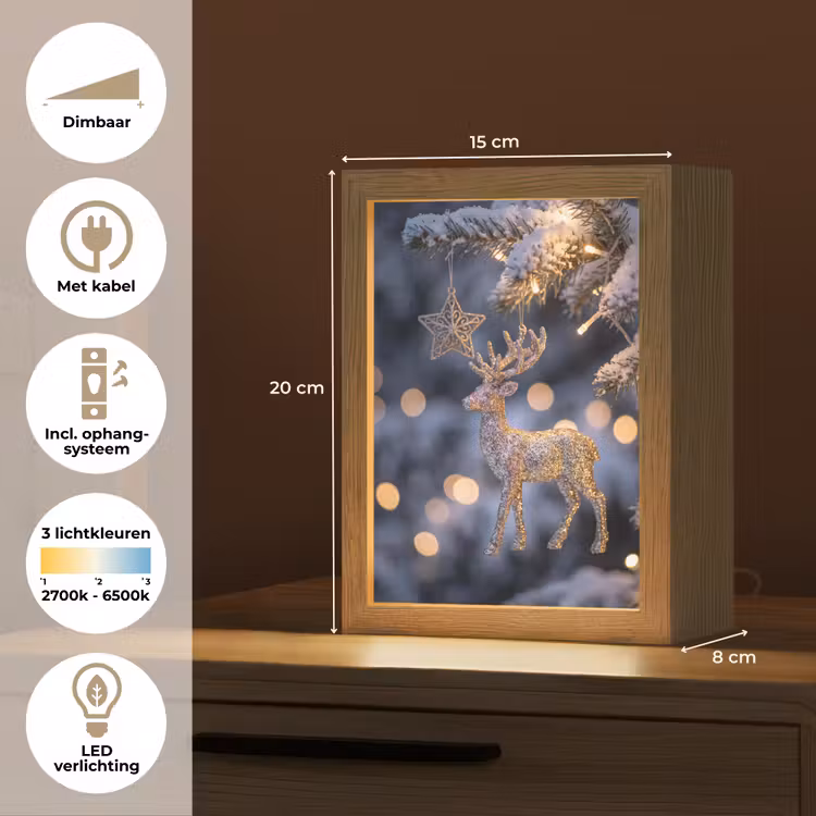 Gepersonaliseerde Lightbox - Rendier - Kerst - Sneeuw — 7