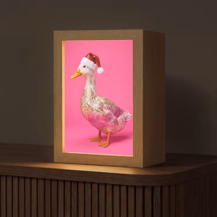 Gepersonaliseerde Lightbox - Vogel - Kerst - Roze