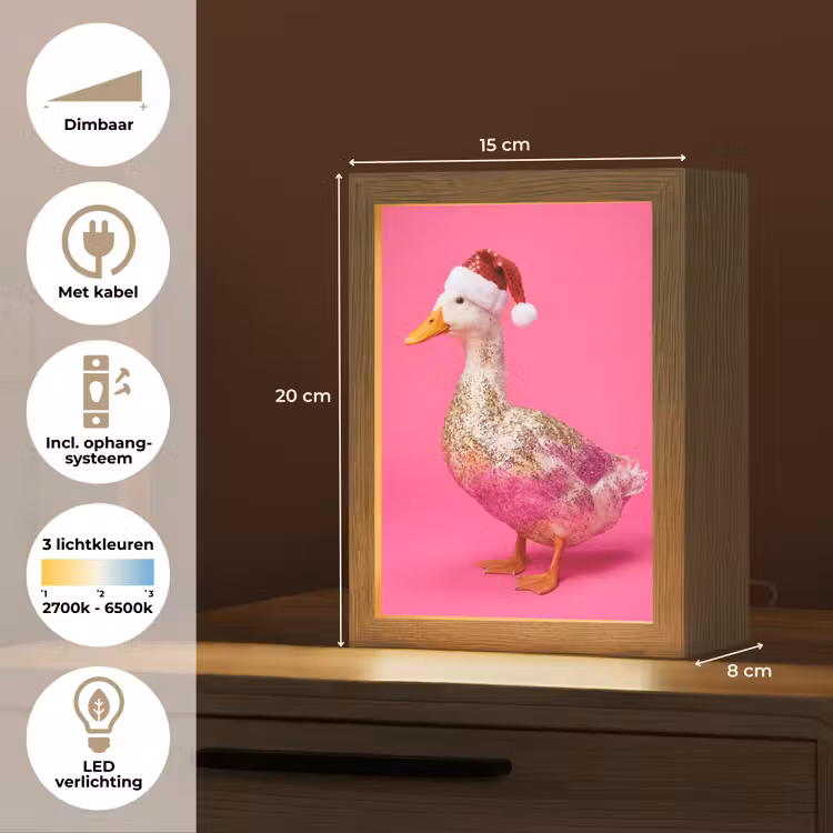 Gepersonaliseerde Lightbox - Vogel - Kerst - Roze — 7