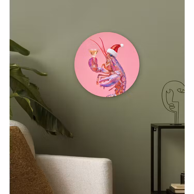 Muurcirkel - Kreeft - Kerst - Roze — 3