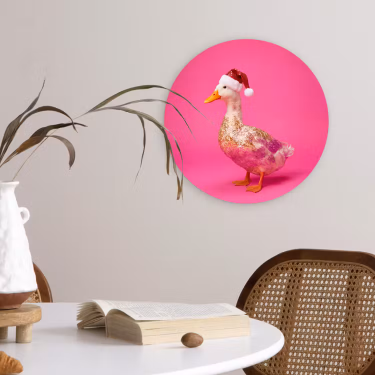 Muurcirkel - Vogel - Kerst - Roze — 4