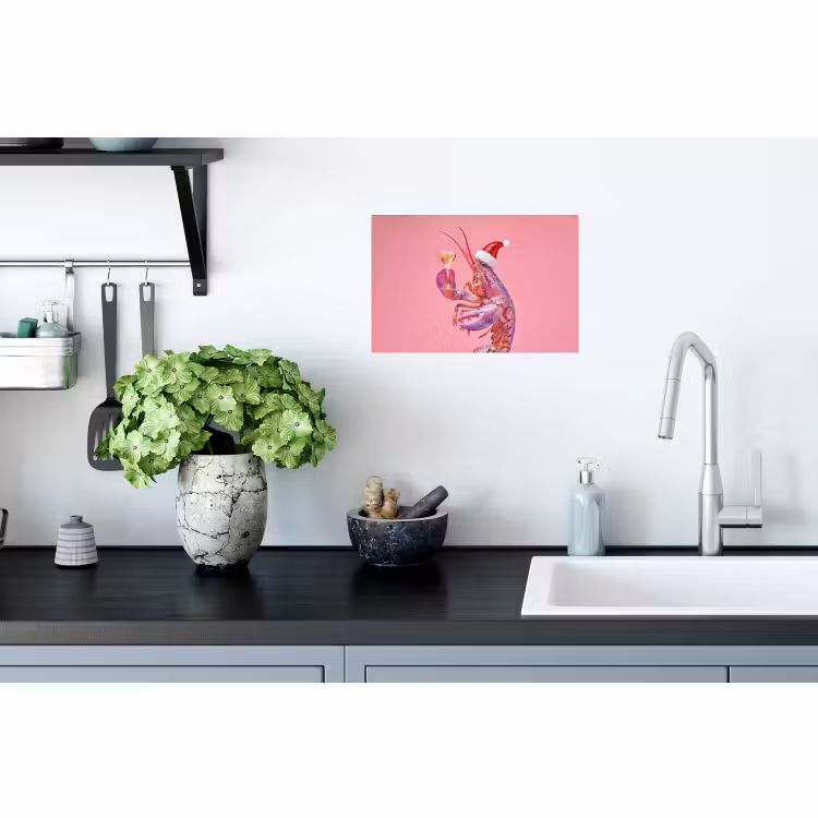 Muursticker - Kreeft - Kerst - Roze — 2