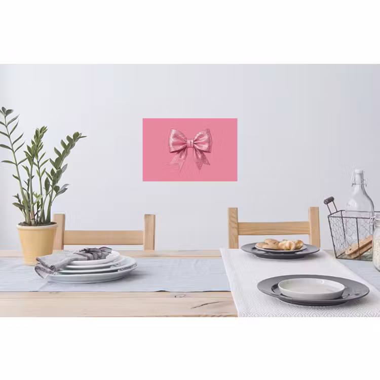 Muursticker - Roze strik - Glitter — 3