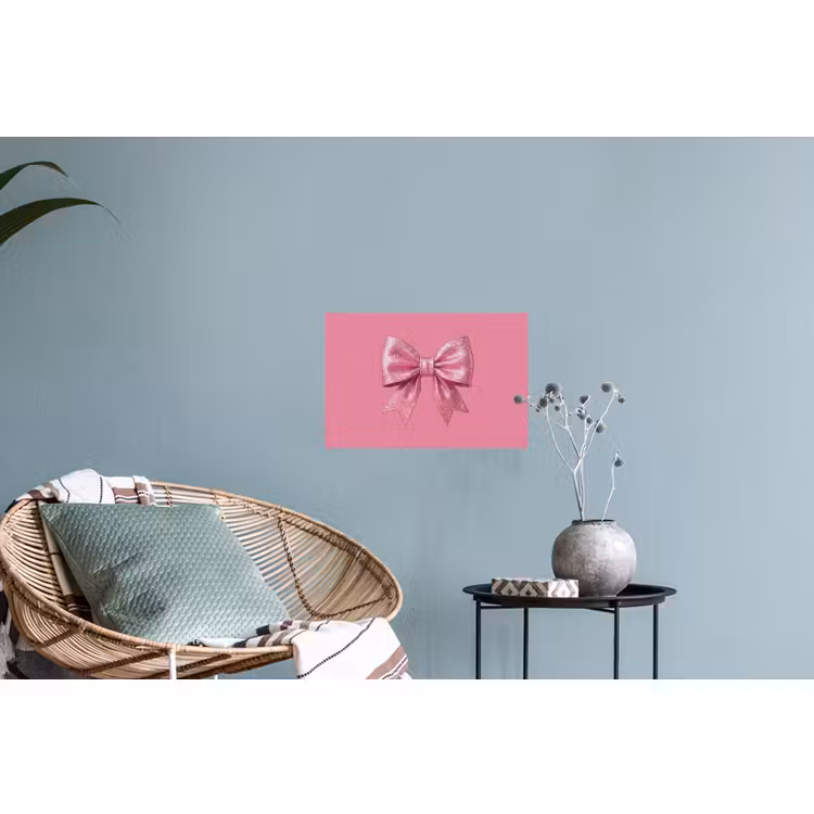 Muursticker - Roze strik - Glitter — 4